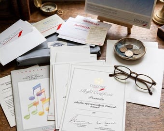 Concorde Collectibles | Airplane Memorabilia |  Papers | Menus | Certificates | Aircraft Collections