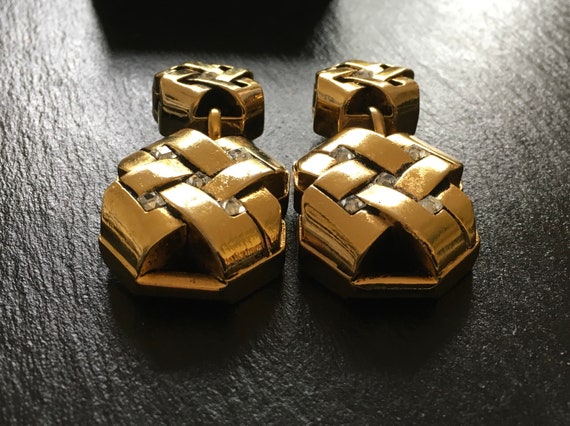 Costume Claire Deve Paris Earrings , Gold Tone St… - image 3