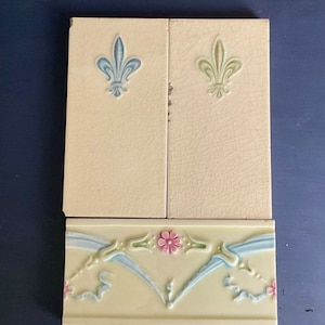 Antique Tile, Pottery Tile, Decorative Tiles, flower Tile, Old Tiles, Victorian Tile, Border Tile