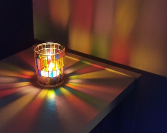 Handmade Stained Glass Style Tealight Holders