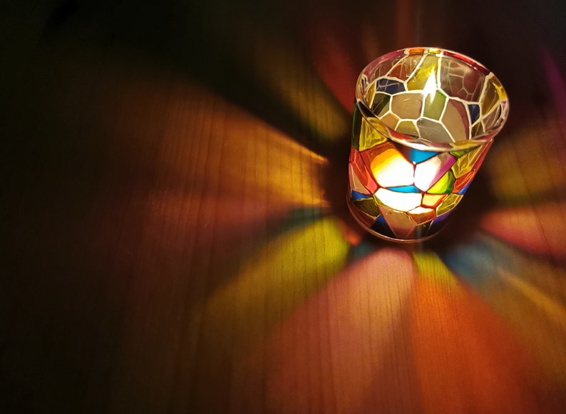 Handmade Stained Glass Style Tealight Holders image 3