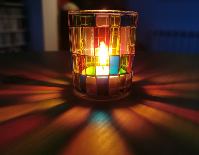 Handmade Stained Glass Style Tealight Holders image 4