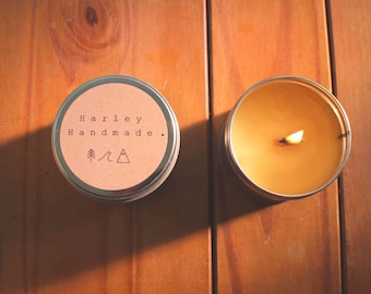 SANDALWOOD FOREST  Soy Candle with Crackling Wood Wick - Eco and Vegan Friendly by Harley Handmade