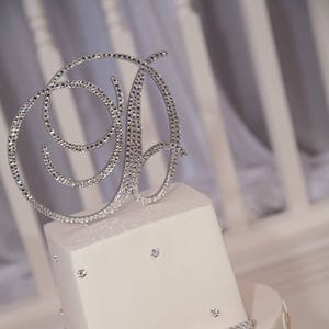 Monogram Cake Topper, Rhinestone Cake Topper, Crystal Monogram Topper, Initial Cake Topper, Wedding Cake Topper