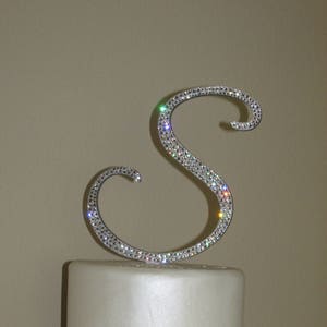 Monogram Cake Topper, Rhinestone Cake Topper, Crystal Monogram Topper, Initial Cake Topper, Wedding Cake Topper