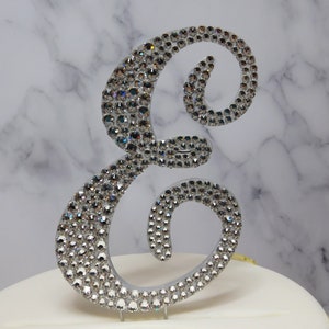 Monogram Cake Topper, Rhinestone Cake Topper, Crystal Monogram Topper, Initial Cake Topper, Wedding Cake Topper
