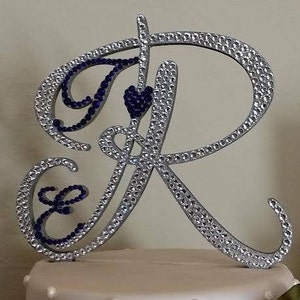 Monogram Cake Topper, Wedding Cake Topper, Initial Cake Topper  ANY LETTER A B C D E F G H I J K L M N O P Q R S T U V W X Y Z