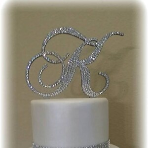 Monogram Cake Topper, Rhinestone Cake Topper, Crystal Monogram Topper, Initial Cake Topper, Wedding Cake Topper
