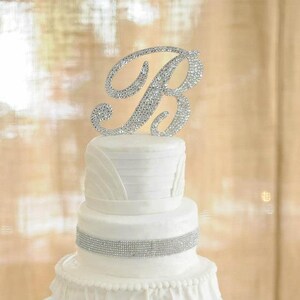 Monogram Cake Topper, Rhinestone Cake Topper, Crystal Monogram Topper, Initial Cake Topper, Wedding Cake Topper