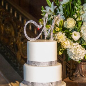 Monogram Cake Topper, Rhinestone Cake Topper, Crystal Monogram Topper, Initial Cake Topper, Wedding Cake Topper