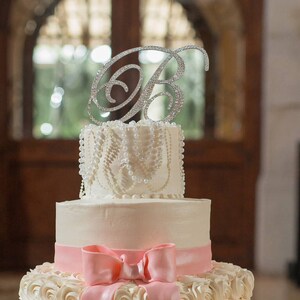 Monogram Cake Topper, Rhinestone Cake Topper, Crystal Monogram Topper, Initial Cake Topper, Wedding Cake Topper