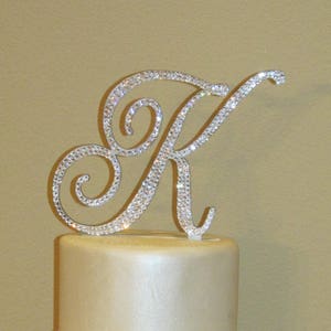 Monogram Cake Topper, Rhinestone Cake Topper, Crystal Monogram Topper, Initial Cake Topper, Wedding Cake Topper