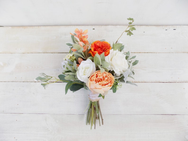 Boho cascading bridal bouquet artificial silk flowers rustic woodland cascade bouquet Spring Summer wedding