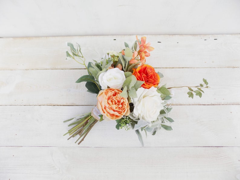 Boho cascading bridal bouquet artificial silk flowers rustic woodland cascade bouquet Spring Summer wedding