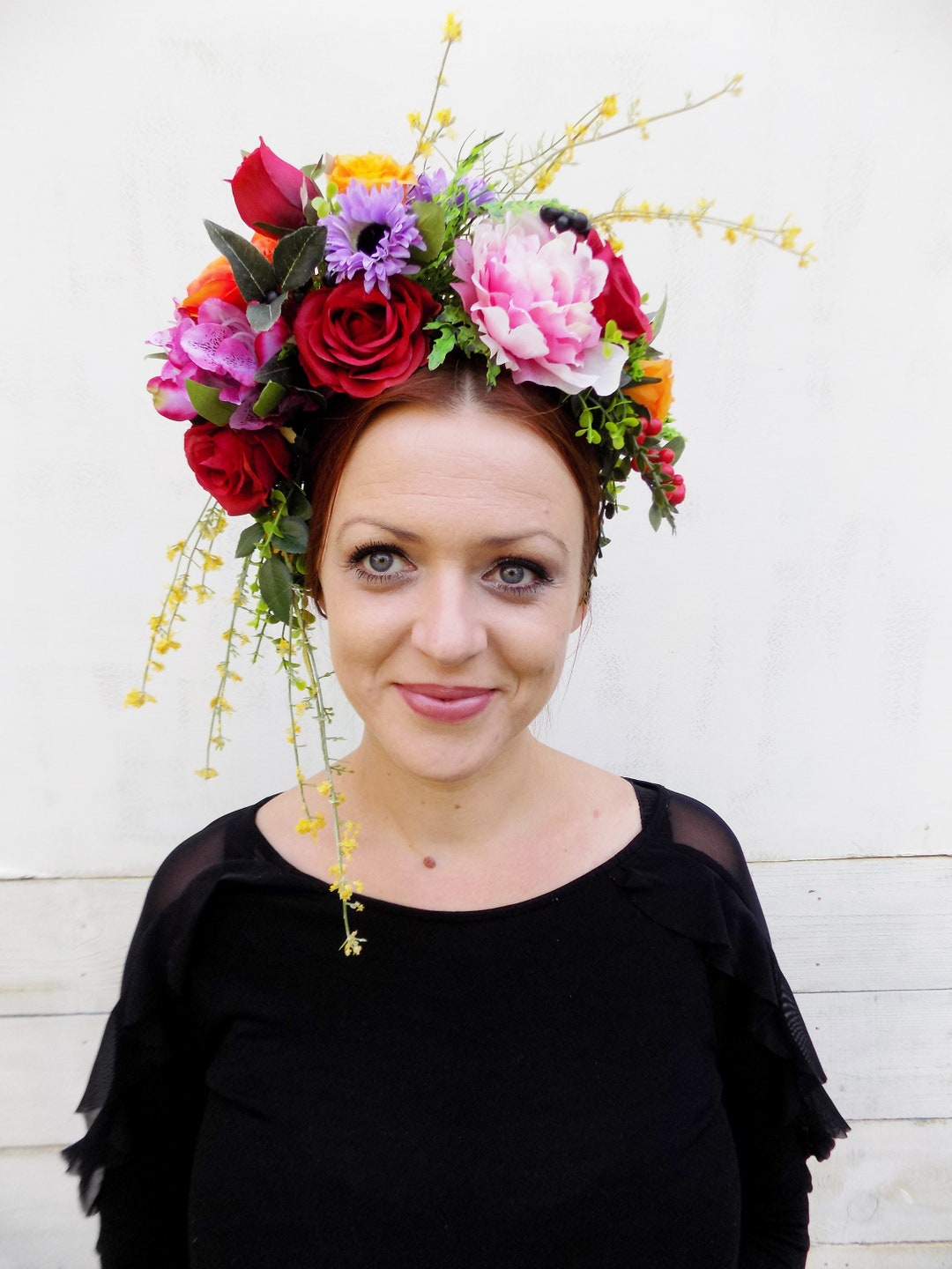 Flower Crown Bridal Hair Accessories Wedding Headpiece Etsy