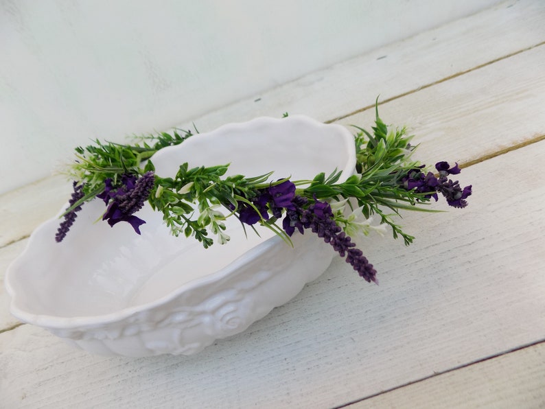 Purple lavender crown bridal flower crown wedding hair accessories headpiece floral wreath boho rustic bridal wreath lavender hair piece