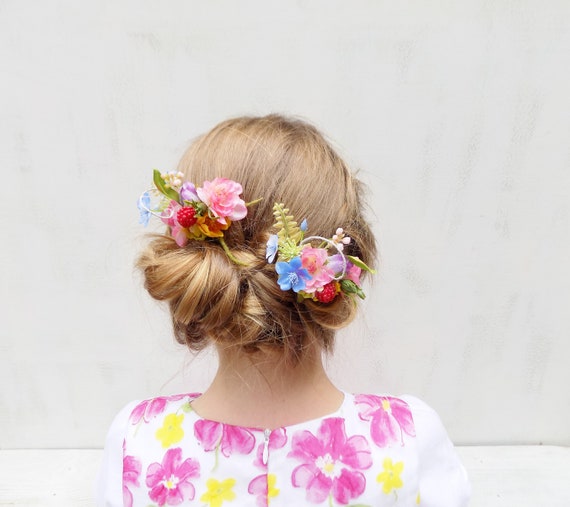 Bridal Hair Comb Slide Small Flower Hair Accessories Boho Etsy