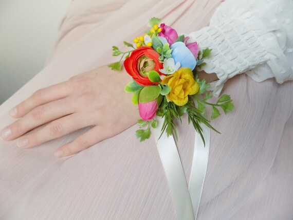 Wrist Corsages For Wedding - 2 Pieces Bridesmaid Silk Wrist Flower Bridal  Corsage Wedding Ceremony D(free Shipping)