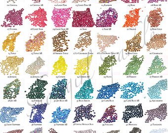 Flatback Rhinestones, 1 gross (144 pieces) SS16 Non-hotfix, any colour