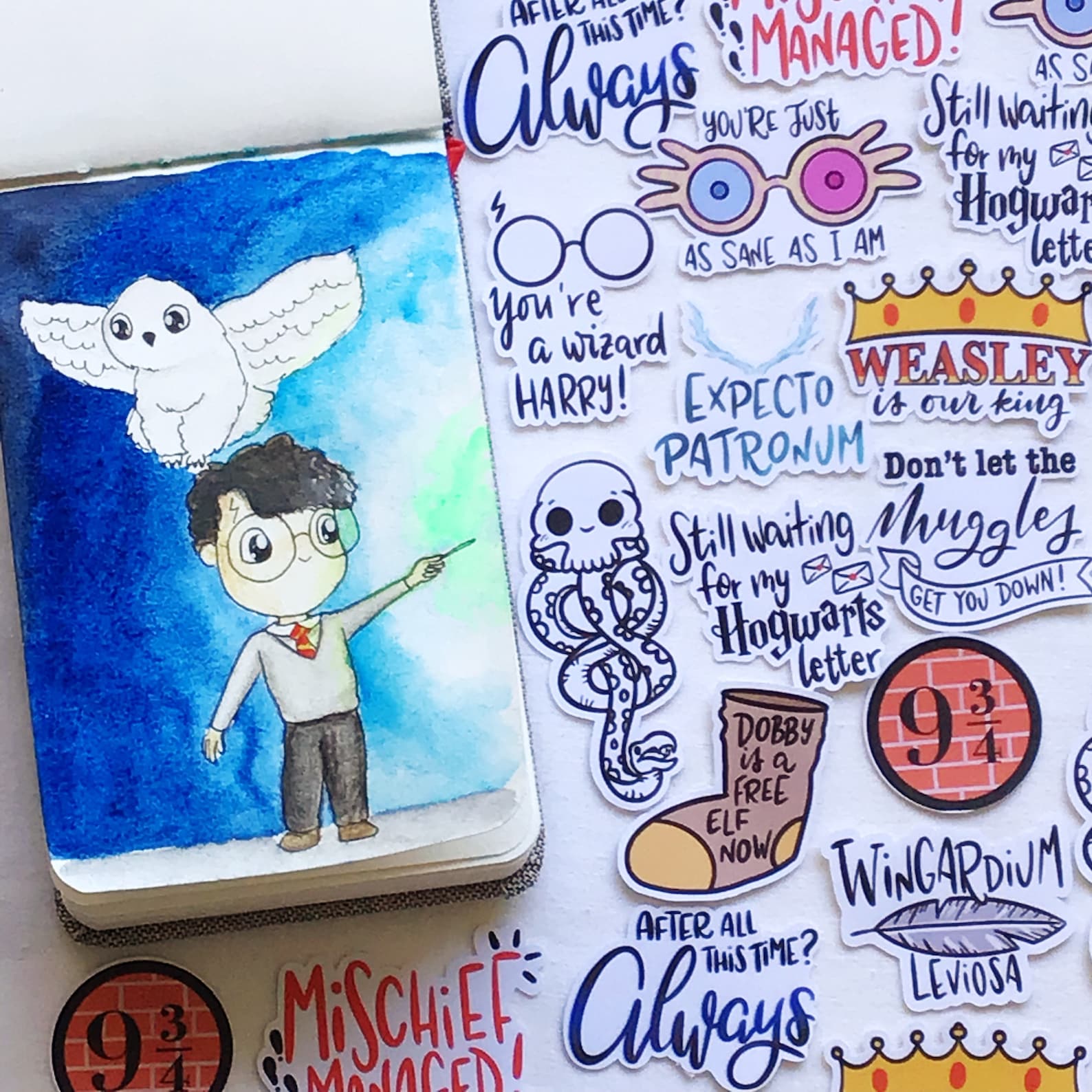 Harry Potter Matte White Paper Stickers for bullet journal Etsy
