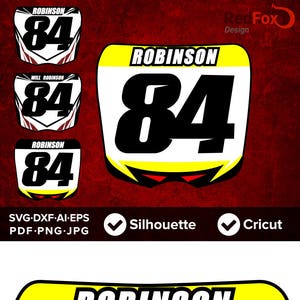 MX BMX Dirtbike plaatnummer, 4 stijlen: gesneden SVG-bestand, dxf, png, eps, pdf, ai, Cricut, Silhouette Studio, directe download, geen lettertype
