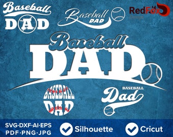 Baseball Dad SVG, Baseball svg, Father's Day, SVG Cut File, DXF, Png, Eps, Pdf, Ai, Cricut, Silhouette Studio, Instant Download