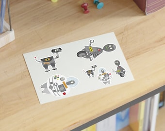 Cute Robot Sticker Set - Decorate Your Planner, Scrapbook, or Craft Projects dog lover gift robot decor, dog planner, weird decor, robot toy
