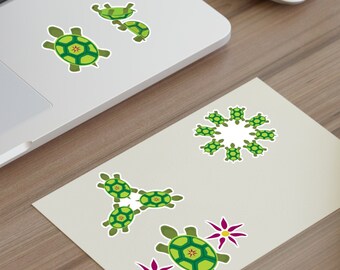Cute Turtle Sticker Sheets - Perfect for Laptops, Water Bottles, and Scrapbooking, cute animal stickers sticker pack