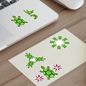 Cute Turtle Sticker Sheets - Perfect for Laptops, Water Bottles, and Scrapbooking, cute animal stickers sticker pack