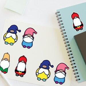 Feestelijk kerstkabouters stickervel voor vakantieknutsels, vakantiestickers - cadeaus voor haar, kalenderstickers, envelopstickers