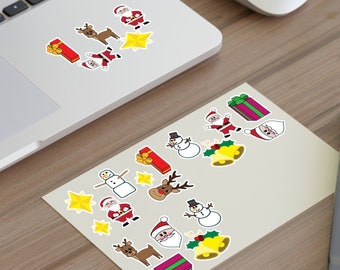 Adorable Christmas Stickers Sheet for Holiday Crafts Festive holiday stickers - gifts for her, calendar stickers, envelope stickers