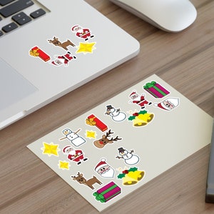 Schattig kerststickervel voor vakantieknutsels Feestelijke vakantiestickers - cadeaus voor haar, kalenderstickers, envelopstickers