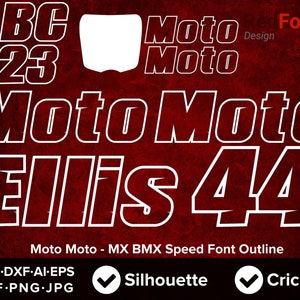 MX Moto Moto - Nummernschild Dad Mom Sis Bro Fam Name -SVG Schnittdatei, dxf Png Eps Pdf Ai Cricut Silhouette Studio Instant Download Keine Schriftart