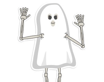 Scheletro adesivo fantasma, adesivi spettrali, accoglienti adesivi autunnali per Halloween, Patch di zucca, adesivi autunnali, adesivi per laptop, adesivi autunnali