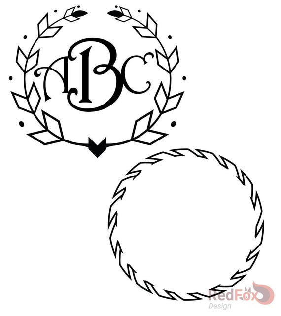 Download Arrow Circle Feather Monogram Frame Set 05 Arrow Circle Svg Etsy