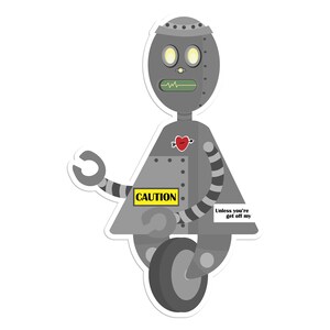 気まぐれなロボットビニールステッカー - 携帯電話ケースや車の窓に遊び心を加えます。プランナーステッカー、ロボットの装飾、奇妙な装飾、ロボットのおもちゃ