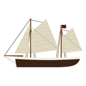Boats - Sailboat 2 Sticker - Boat Vinyl Sticker For Laptops, Cars, Water Bottles - High Quality, Durable - Feeling nauti