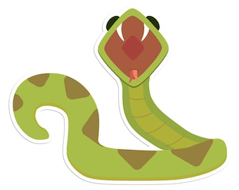 Slither into Style: Snake Sticker for Phone Cases and Accessories, snake decor, cute snake, animal stickers, fun stickers