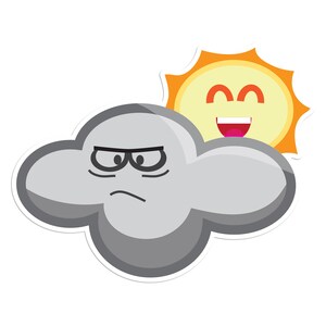 Pegatina de nube - Molesto - Linda pegatina de vinilo para computadoras portátiles, papelería, planificador, calendario, equipaje, pegatinas de naturaleza, pegatinas de viaje