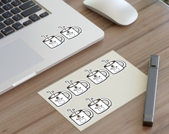 Christmas Snowman Sticker Sheet Hot Chocolate Mug with Marshmallows and Snowman Decoration - gifts for her - snowman clipart
