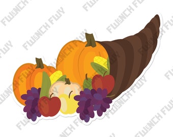 Cozy Fall Stickers, Cornucopia, spooky stickers, halloween sticker, Pumpkin Patch, Classroom Decor, laptop sticker, pumpkin spice