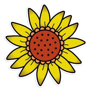 Pegatina de flor de zorro - pegatina de vinilo para computadoras portátiles, automóviles, botellas de agua - alta calidad, duradera