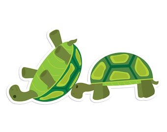 Adorable linda pegatina de tortuga: perfecta para computadoras portátiles, botellas de agua y álbumes de recortes, lindas pegatinas de animales