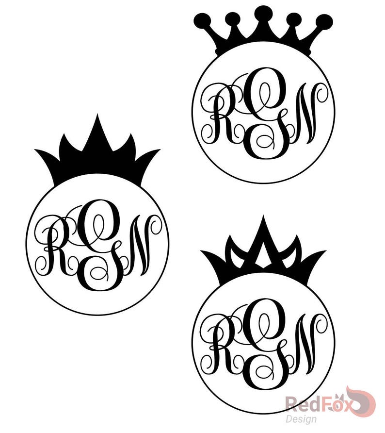 Princess Monogram Princess Crown SVG King Queen Princess Monogram Frame - SVG Cut File ...