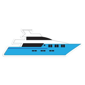 Boats - Yacht Sticker - Boat Vinyl Sticker For Laptops, Cars, Water Bottles - High Quality, Durable - On the Line