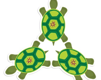 Adorable linda pegatina de tortuga: perfecta para computadoras portátiles, botellas de agua y álbumes de recortes, lindas pegatinas de animales