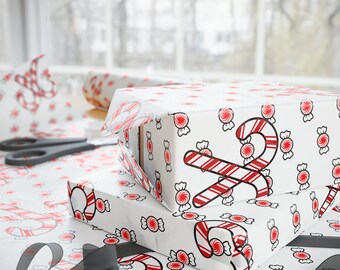 Peppermint Candy Cane Wrapping Paper - DIY Wrapping - gifts for her