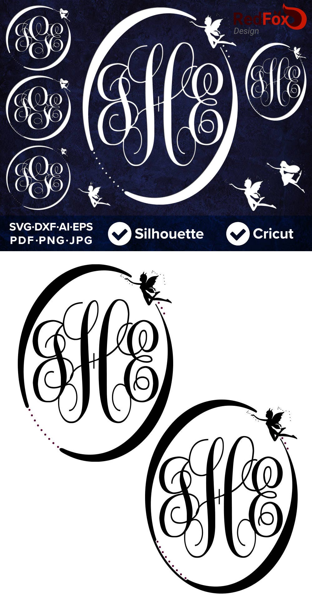 Download Fairy SVG Fairies Fantasy Magic Circles Monogram Frame Set ...