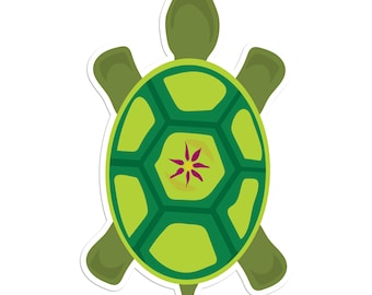 Colorful, Vibrant and Cute Turtle Sticker - Ideal for Decorating Phones and Journals, cute animal stickers