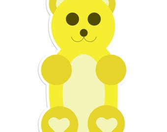 Gummy Bear - Yellow Sticker - Vinyl Sticker For Laptops, Cars, Water Bottles - High Quality, Durable